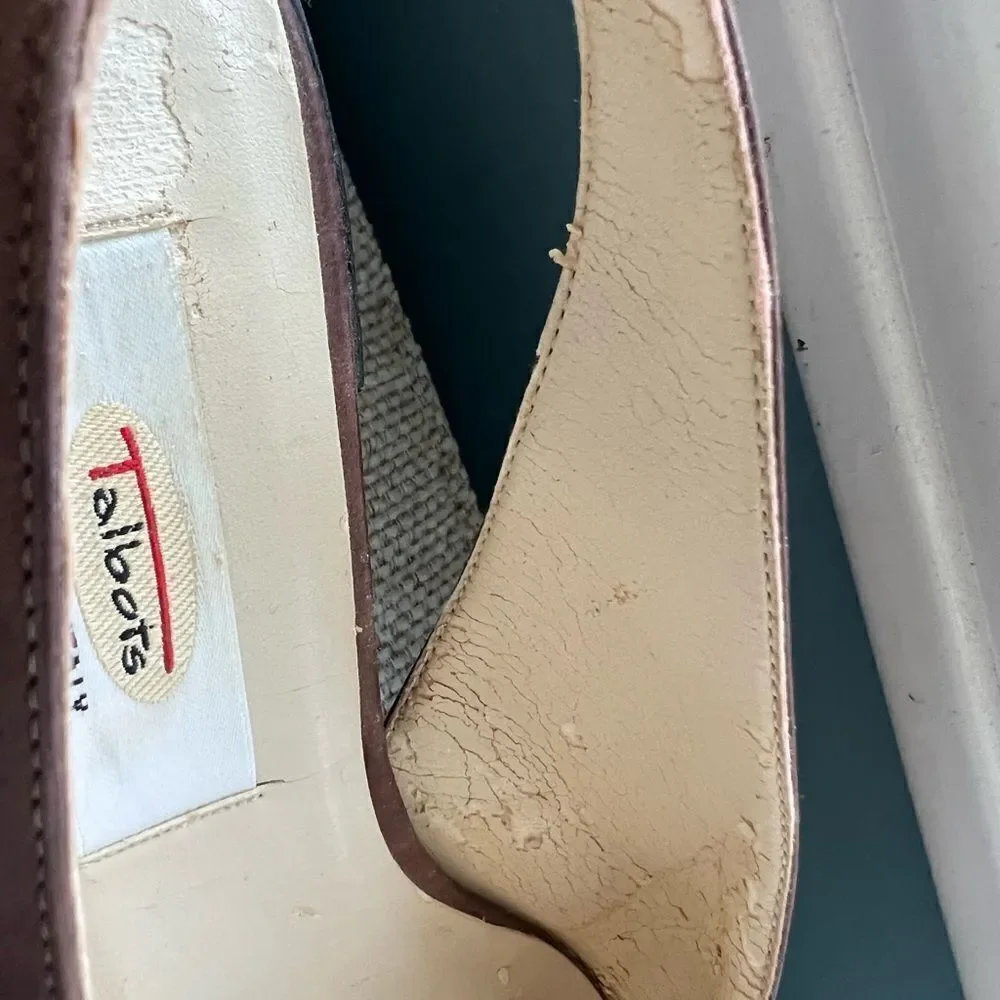 Talbots Tan Suede Rounded Toe Slingback Versatile shoes 7
